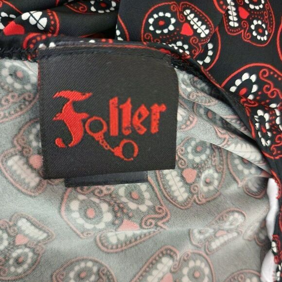 Folter Skulls Sleeveless Retro Rockabilly Dress Womens Size M Black - Picture 5 of 6